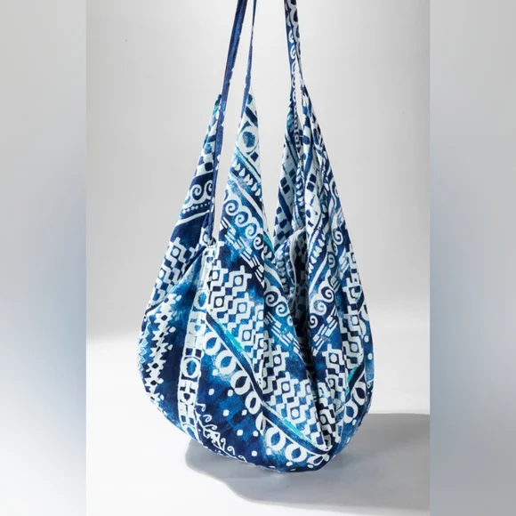 Boho Chic Beach Yoga Hobo Shoulder Bag - 100% Cotton - Bohemian Ethnic Inspired - Picture 2 of 8